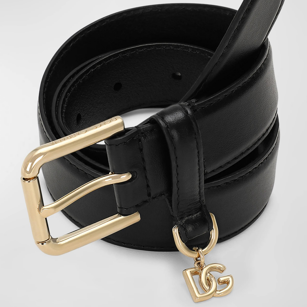 Belt With DG Charm Logo in Black