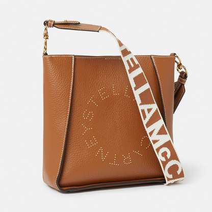 Stella Logo Studded Shoulder Bag in Pecan Handbags STELLA MCCARTNEY - LOLAMIR