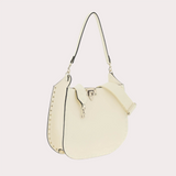 Rockstud Hobo Bag in Ivory