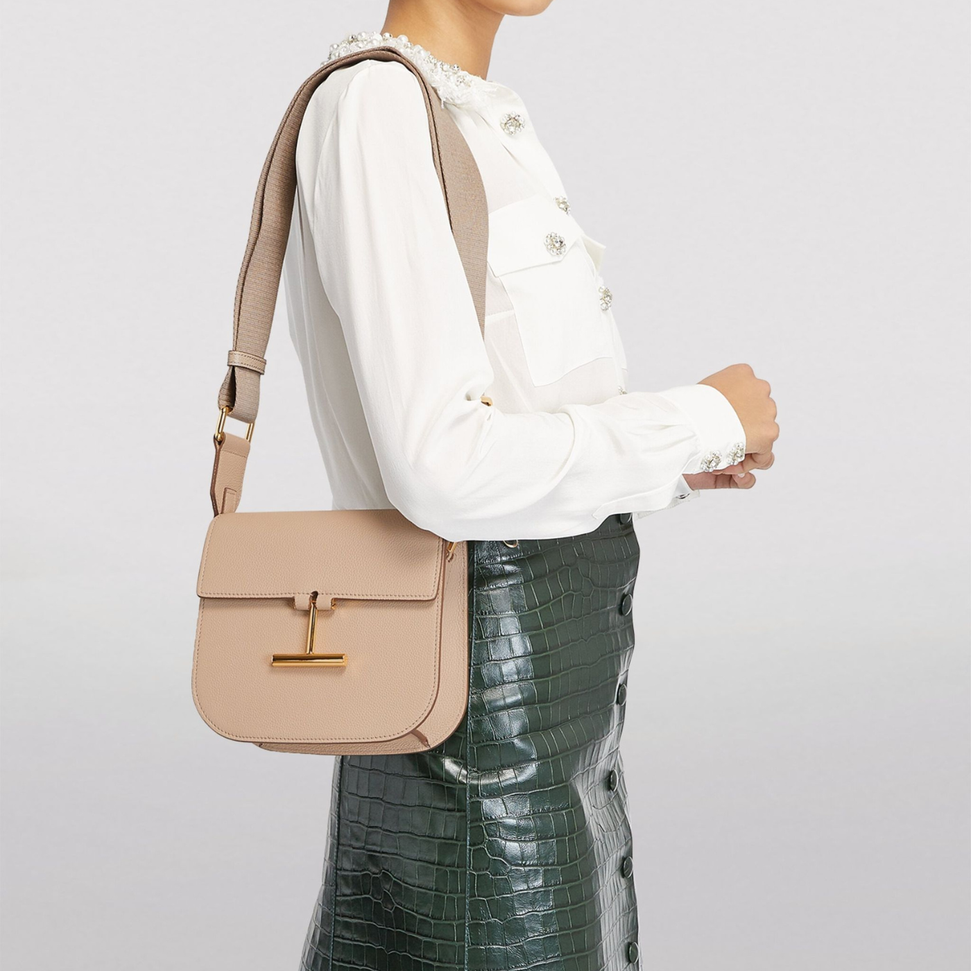 Tara Mini Crossbody in Silk Taupe Handbags TOM FORD - LOLAMIR