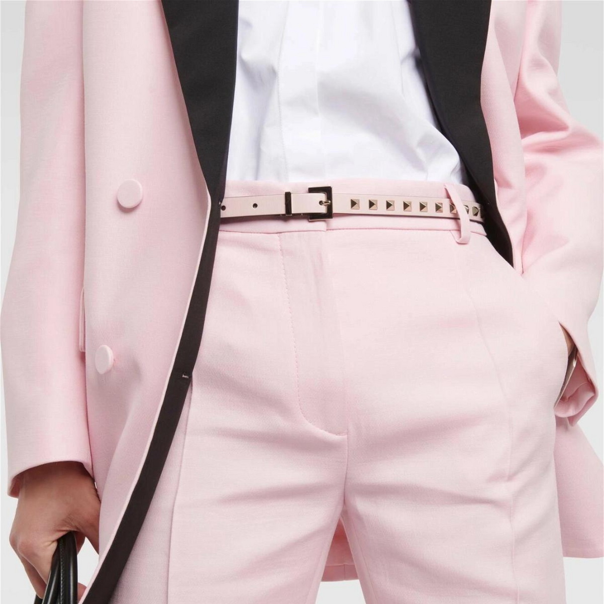 Rockstud Slim Belt in Rose