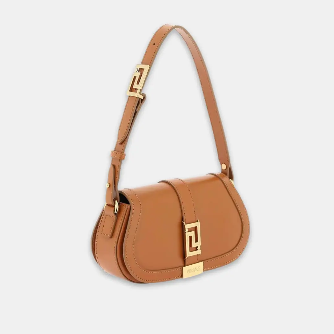 Greca Goddess Mini Shoulder Bag in Brown Handbags VERSACE - LOLAMIR