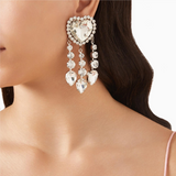 Crystal Heart Earrings with Pendants
