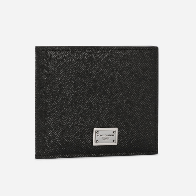 Logo Tag Bi-Fold Wallet in Black