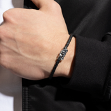 Seal Leather Bracelet in Black