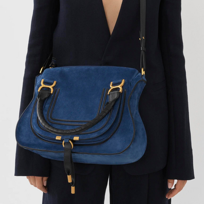 Marcie Double Carry Bag in Deep Denim Handbags CHLOE - LOLAMIR