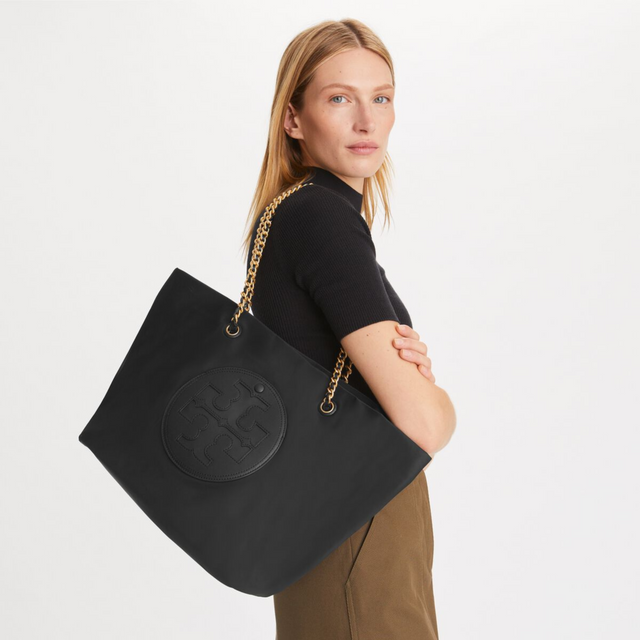 Ella Chain Tote Bag in Black