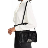 The Seal Shoulder Bag in Black/Silver