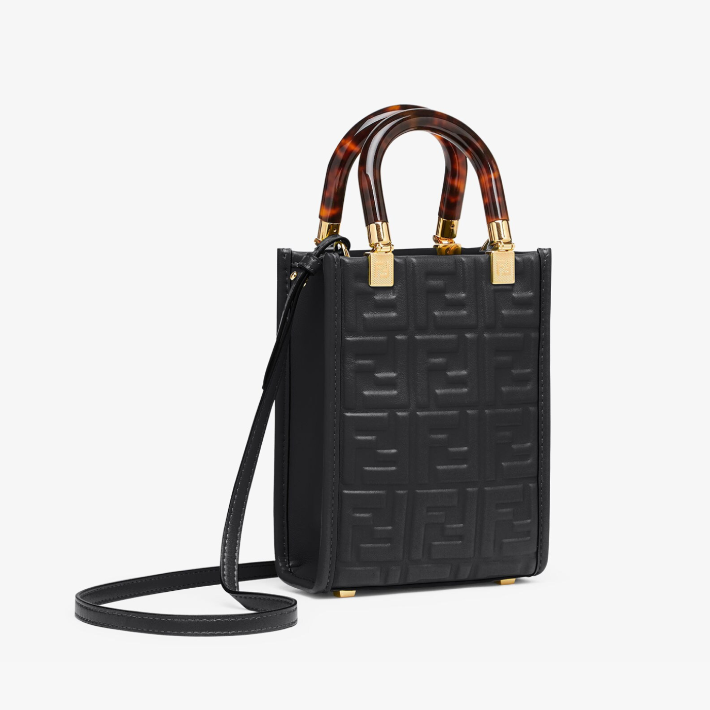 Sunshine Mini Shopper in Black Handbags FENDI - LOLAMIR