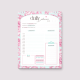 Daily Planner Notepad | Light Marigolds | Pink