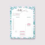 Daily Planner Notepad | Light Marigolds | Teal