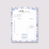 Daily Planner Notepad | Light Marigolds | Blue