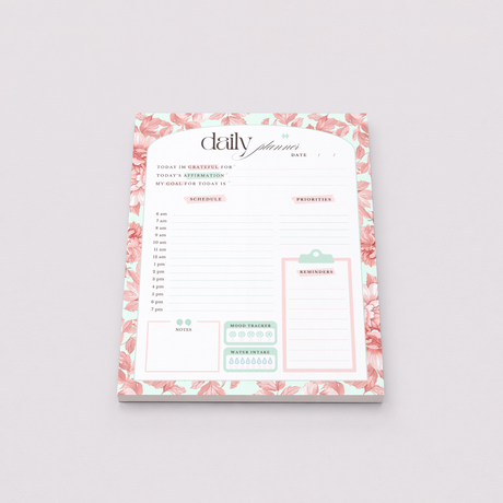 Daily Planner Notepad | Light Marigolds | Peach