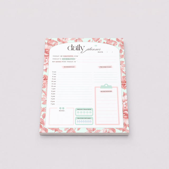 Daily Planner Notepad | Light Marigolds | Peach