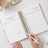 Dark Marigolds | Weekly Spiral Planner | Custom Start Month | Peach