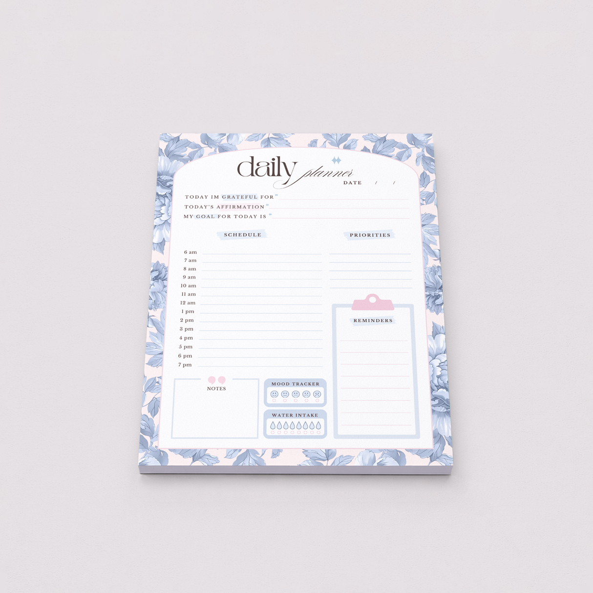 Daily Planner Notepad - Light Marigolds - Blue - view 2