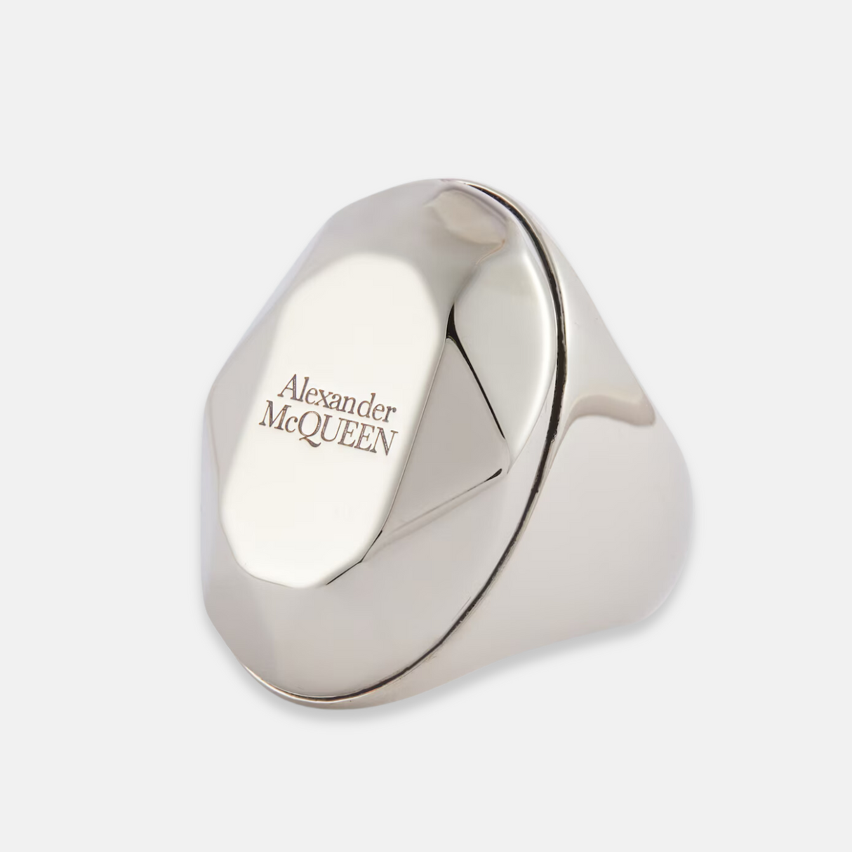 McQueen Engraved Ring in Silver