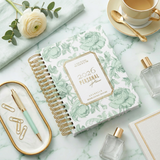 DAILY | Dreamy Peonies | Spiral Planner | Custom Start Month | Green
