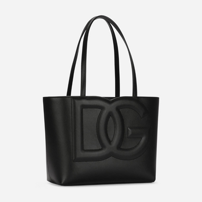DG Logo Small Shopper in Black Handbags DOLCE & GABBANA - LOLAMIR