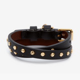 Hammered Studs Double-wrap Bracelet in Black