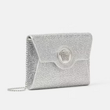 Crystal La Medusa Envelope Clutch in White Handbags VERSACE - LOLAMIR