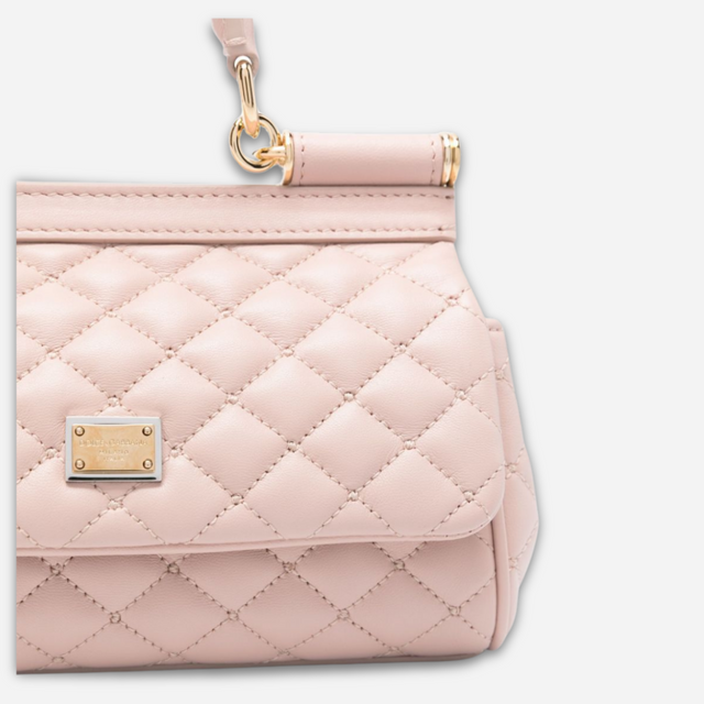 Sicily Quilted Small Handbag in Pink