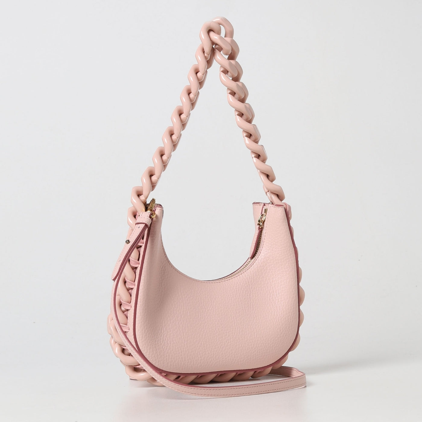 Frayme Mini Zipped Shoulder Bag in Powder Handbags STELLA MCCARTNEY - LOLAMIR