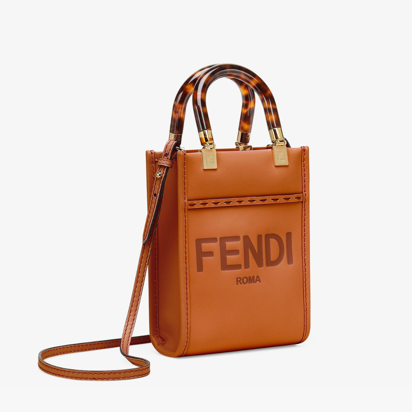 Sunshine Mini Shopper in Brown Handbags FENDI - LOLAMIR