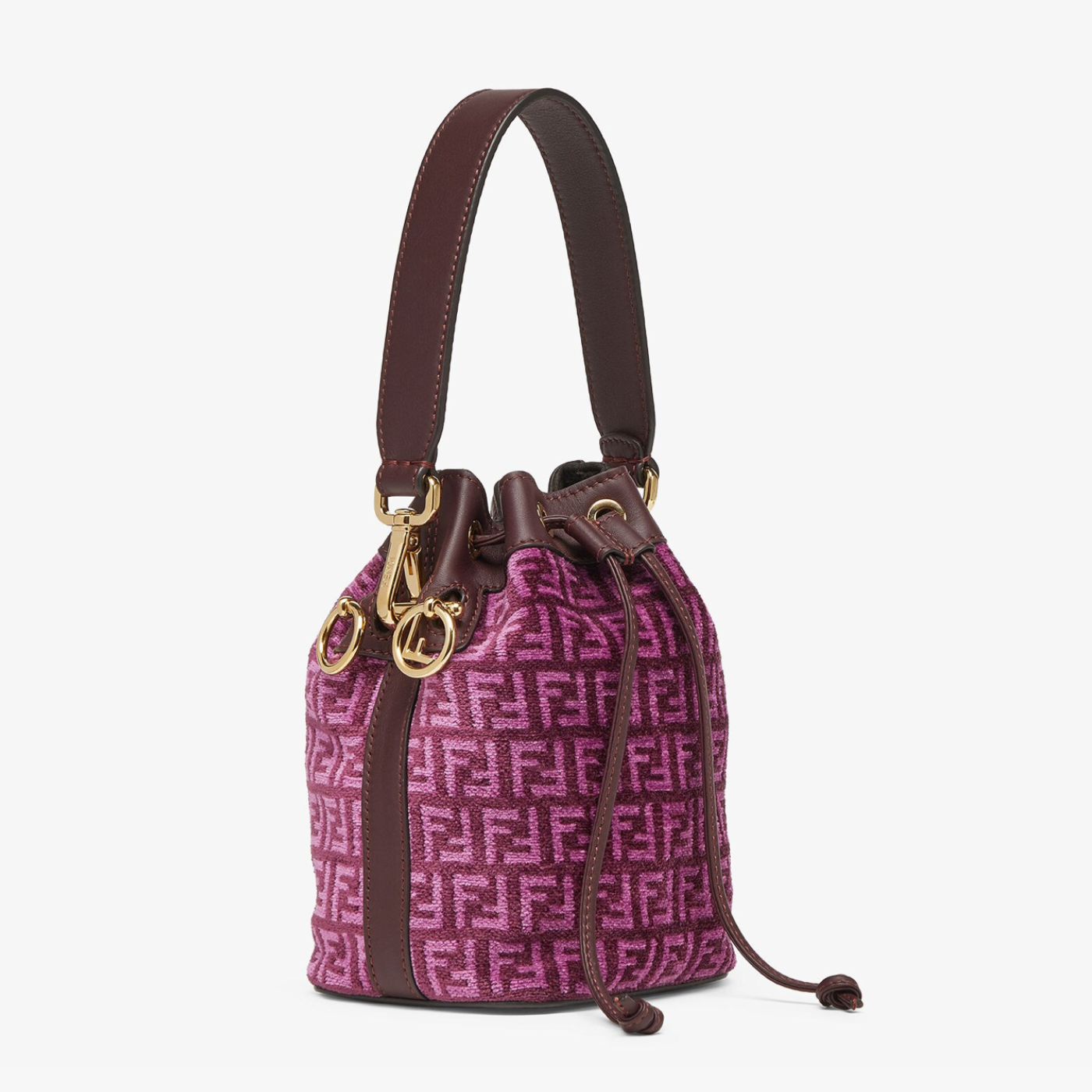 Mon Tresor Small Bucket in Pink FF Handbags FENDI - LOLAMIR