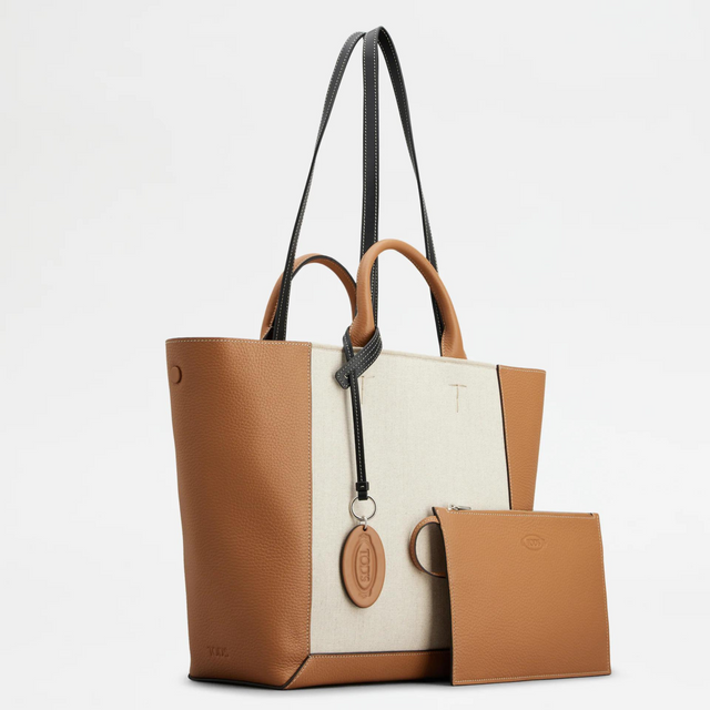 Double Up Medium Shopping Bag in Brown