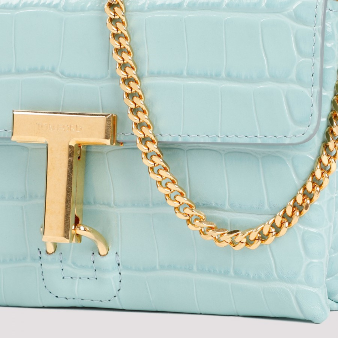Monarch Mini Croco-Embossed Mini Bag in Turquoise Handbags TOM FORD - LOLAMIR