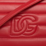 DG Logo Quilted Shoulder Bag in Red