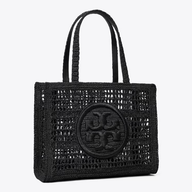 Ella Crochet Small Tote in Black