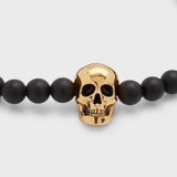 Skull Bead Chain Bracelet in Black