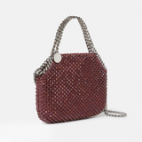 Falabella Crystal Mesh Mini Tote Bag in Berry