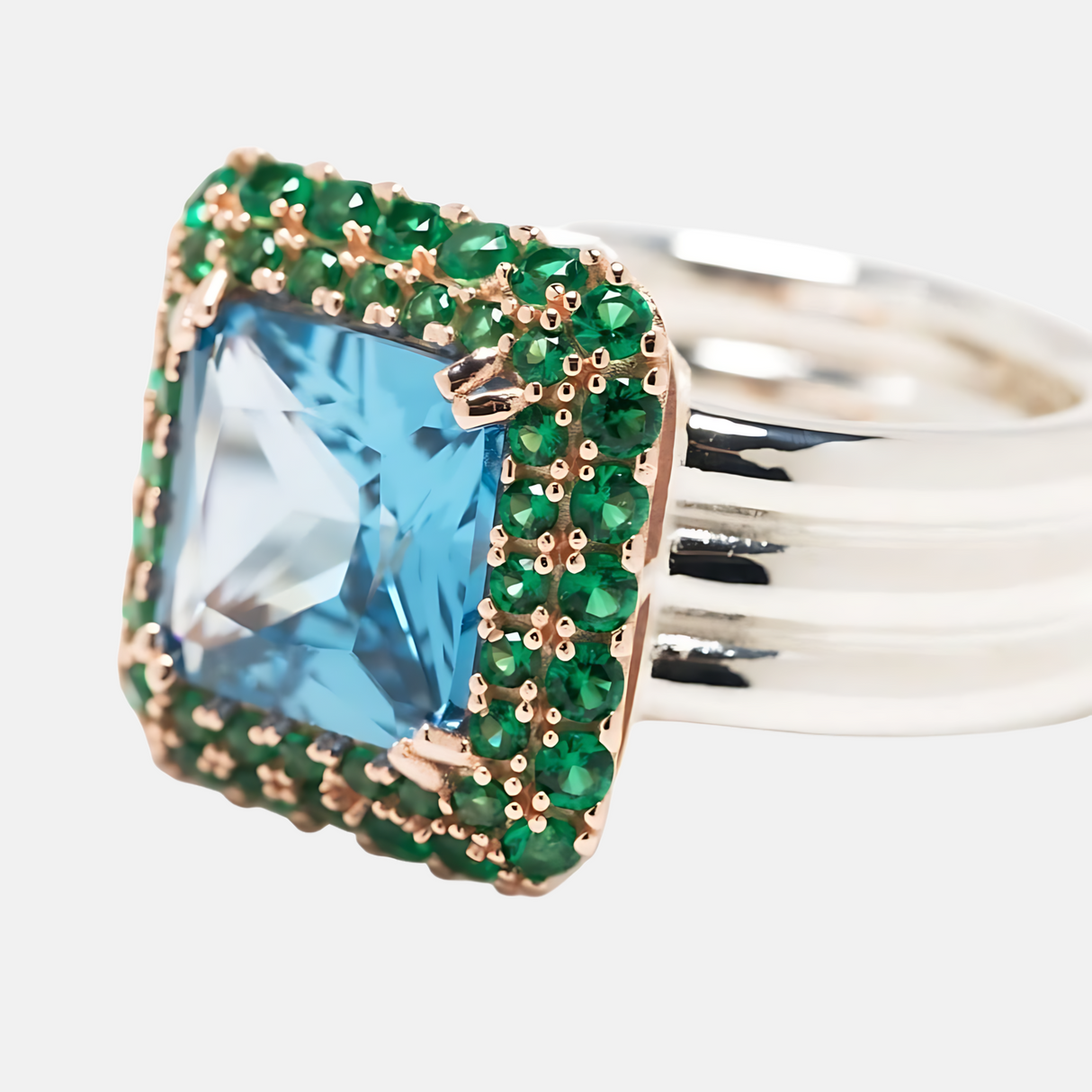 Square Crystal-Embellished Ring