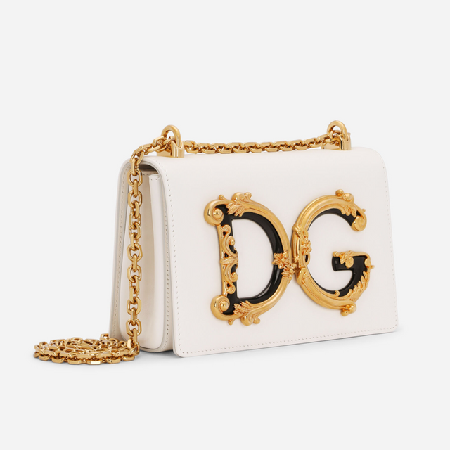 DG Girls Large Shoulder Bag in White