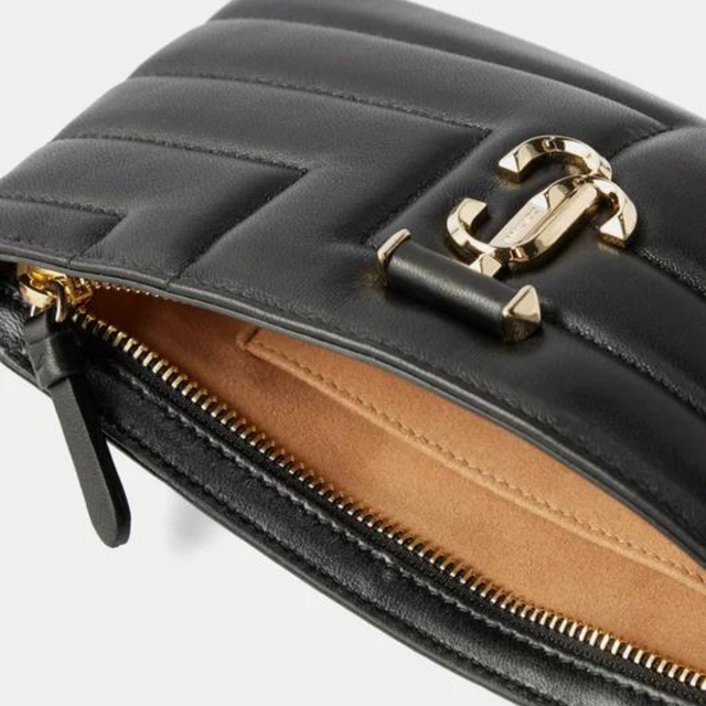 Avenue Slim Quilted Shoulder Bag in Black Handbags JIMMY CHOO - LOLAMIR