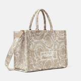 Barocco Athena Medium Tote Bag in Beige