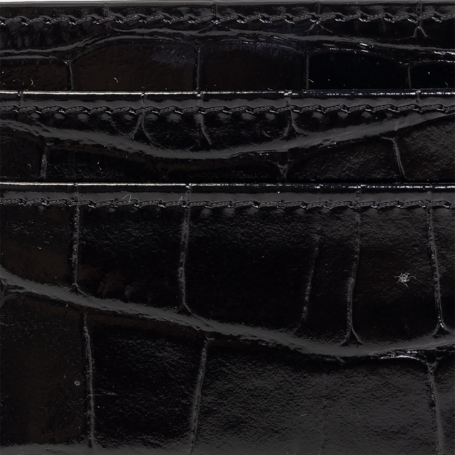 Medusa Biggie Croco-Embossed Card holder in Black