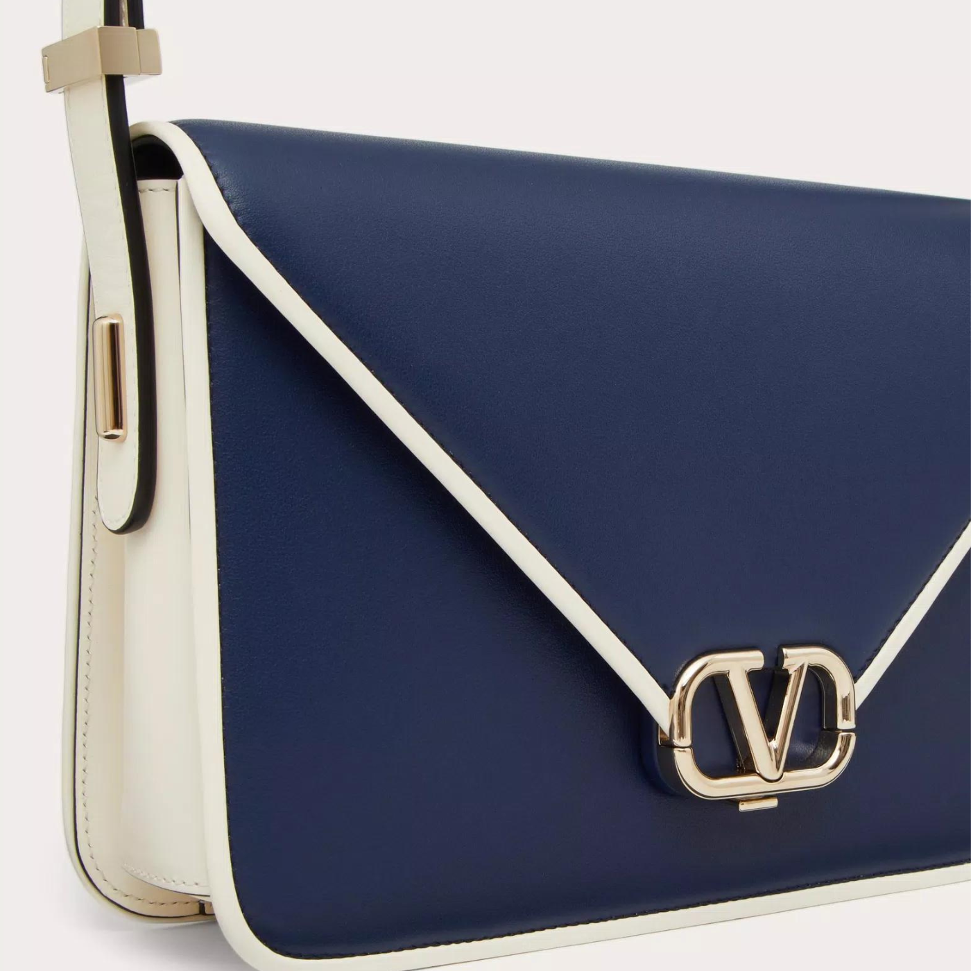 Letter Shoulder Bag in Two-Tone Blue/White Handbags VALENTINO - LOLAMIR