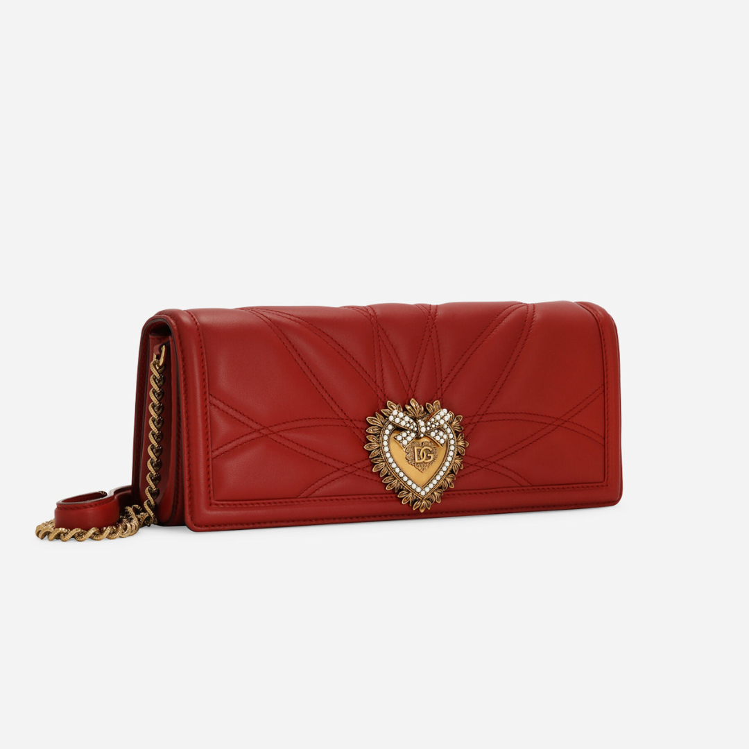 Devotion Quilted Leather Baguette Bag in Red Handbags DOLCE & GABBANA - LOLAMIR