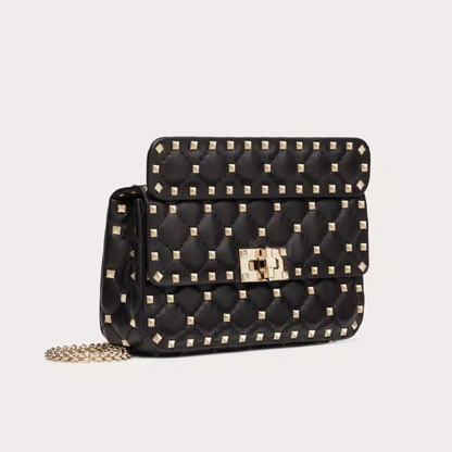 Rockstud Spike Small Shoulder Bag In Black Handbags VALENTINO - LOLAMIR