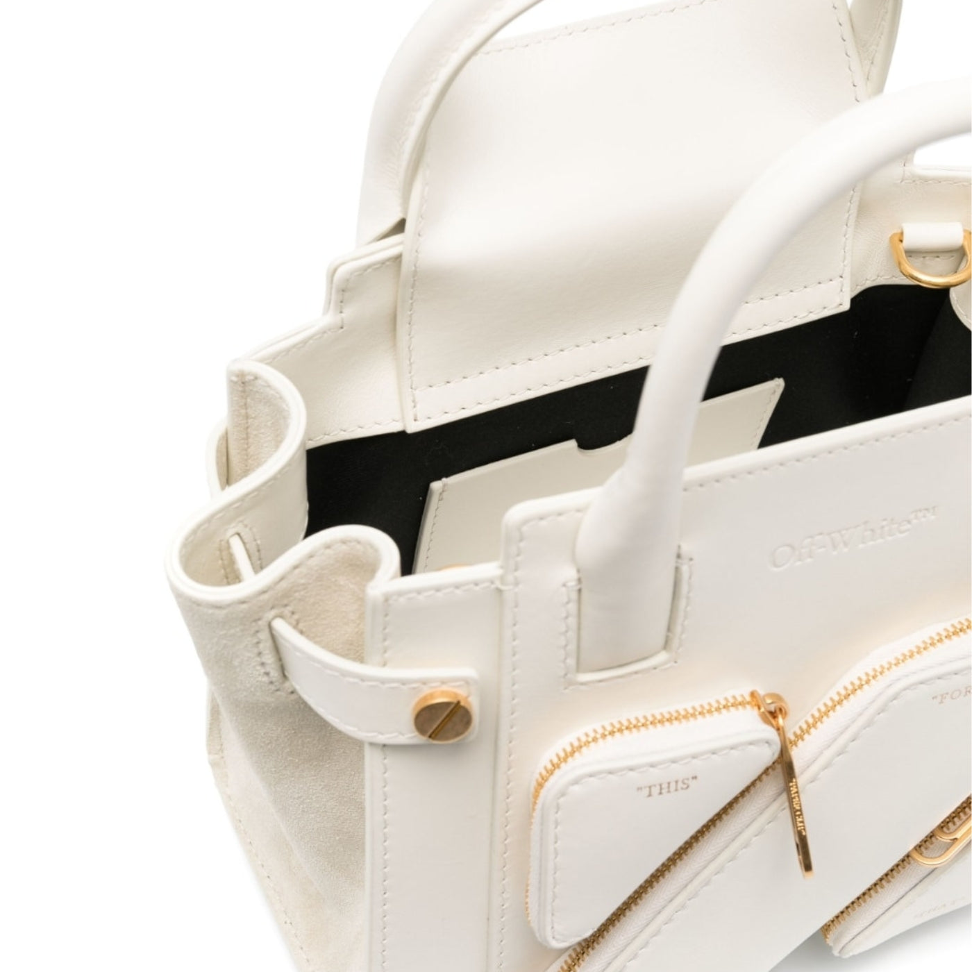 City Tote Small Top Handle in White Handbags OFF WHITE - LOLAMIR