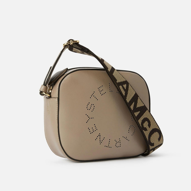 Logo Crossbody Camera Bag in Taupe