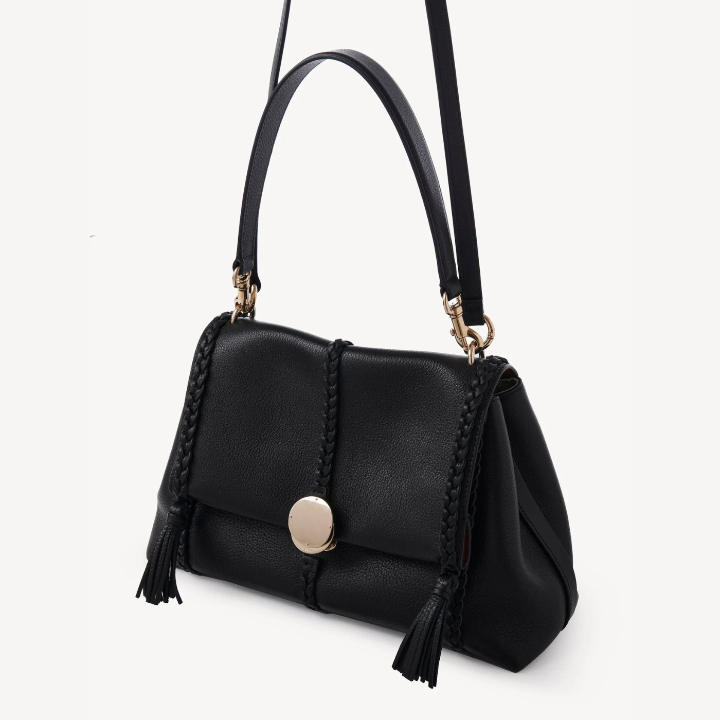 Penelope Medium Soft Shoulder Bag in Black Handbags CHLOE - LOLAMIR