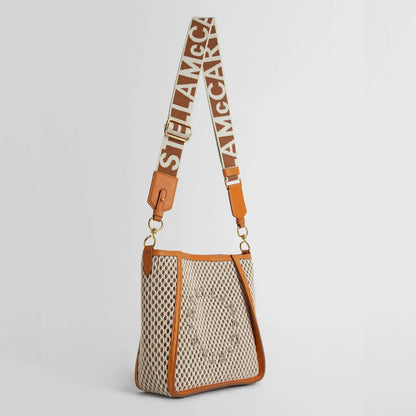 Stella Logo Eco Mesh Rope Crossbody Bag in Oat Handbags STELLA MCCARTNEY - LOLAMIR