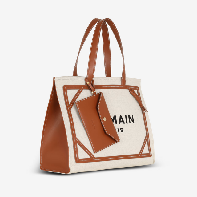 B-Army 42 Canvas Tote Bag With Leather Details