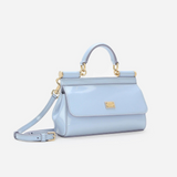 Sicily Small Handbag in Glossy Light Blue