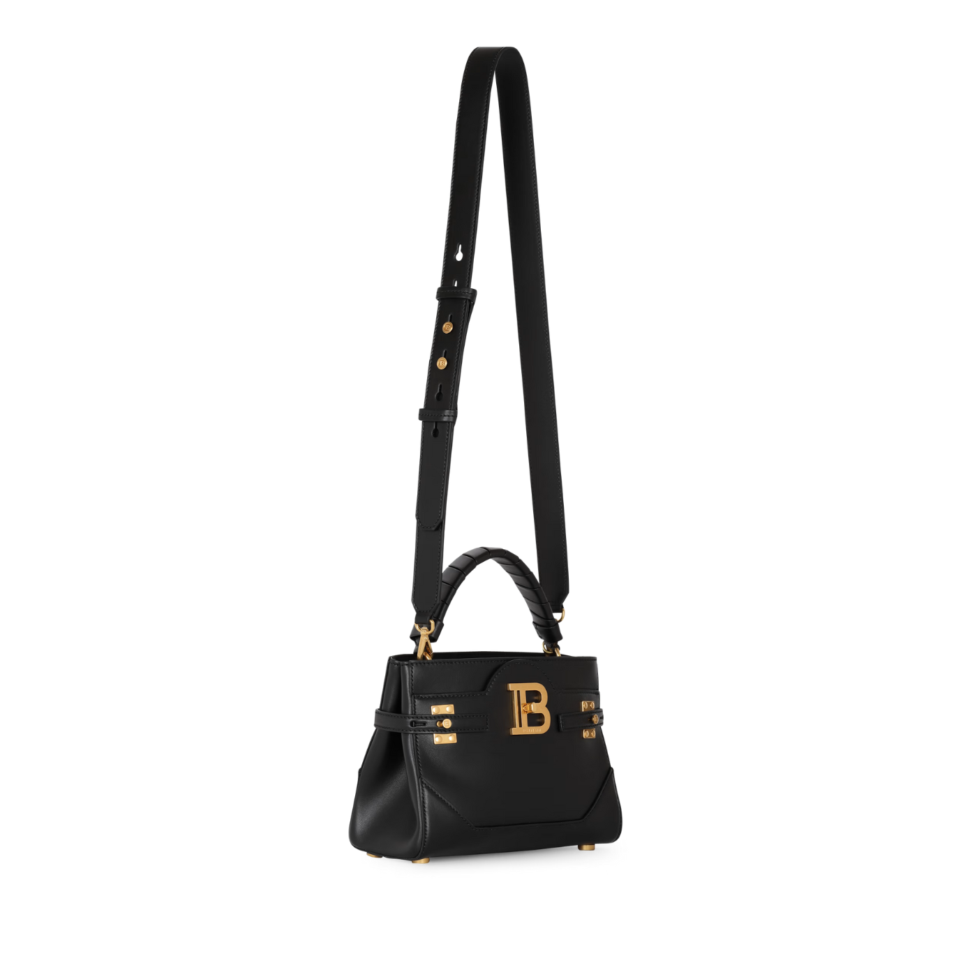 B-Buzz 22 Lether Top Handle Bag in Black Handbags BALMAIN - LOLAMIR